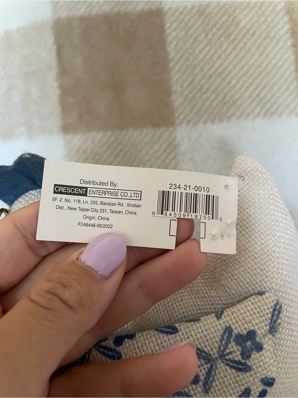 Blue & Cream Decorative Fabric Hen with glasses - Home Decor Accent
